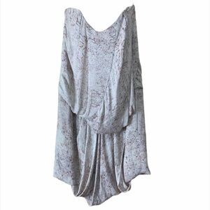 Obakki 100% Silk Draped Mini Strapless Dress